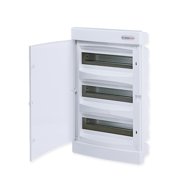 FLUSH MOUNTING 36 MODULES 3 ROWS WHITE DOOR 282U36CW