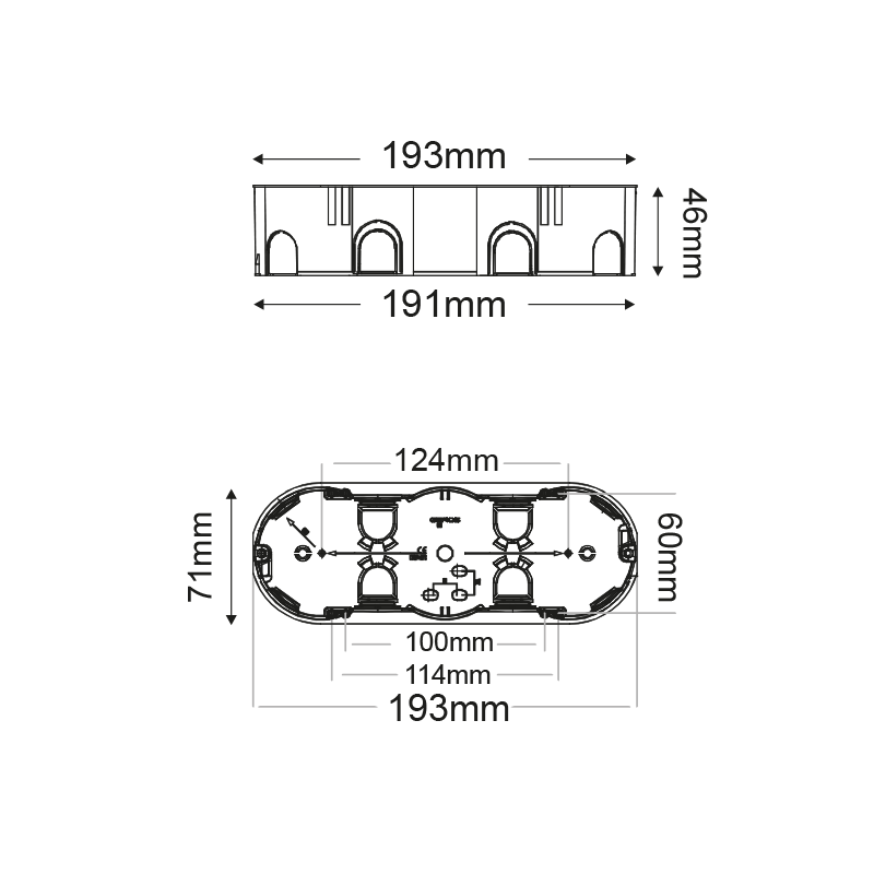 FL.MOUNT.JUNCT.MOLLOW.WALLS BOX 6/7 MODULES GR10060