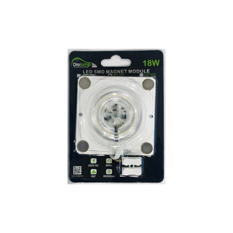 LED SMD MAGNET MODULE 18W 230V AC 1640LM 160° 3000K Ra80 MS8018WW