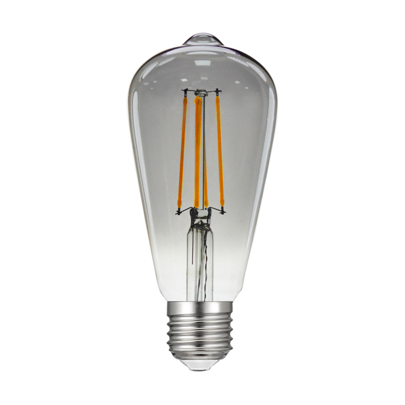 LED FILAMENT E27 ST64 SMOKY DIM 8W 2700K 230V AC 550LM RA80 EDIS8WWDIMSM