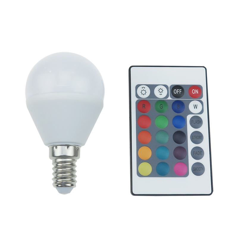 LED SMD BALL E14 230V 4W IR RGB+3000K 120° 300Lm Ra80 G45414RGBWN