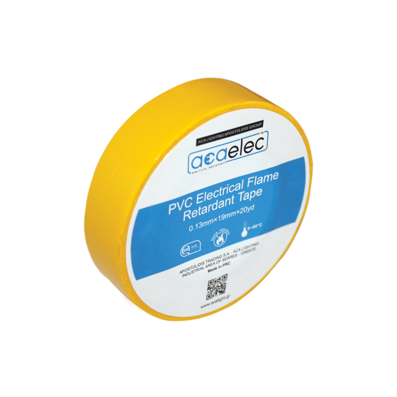 ^ ELECTRICAL PVC TAPE ACAELEC YELLOW 0.13mmx19mmx20yds DY00000026