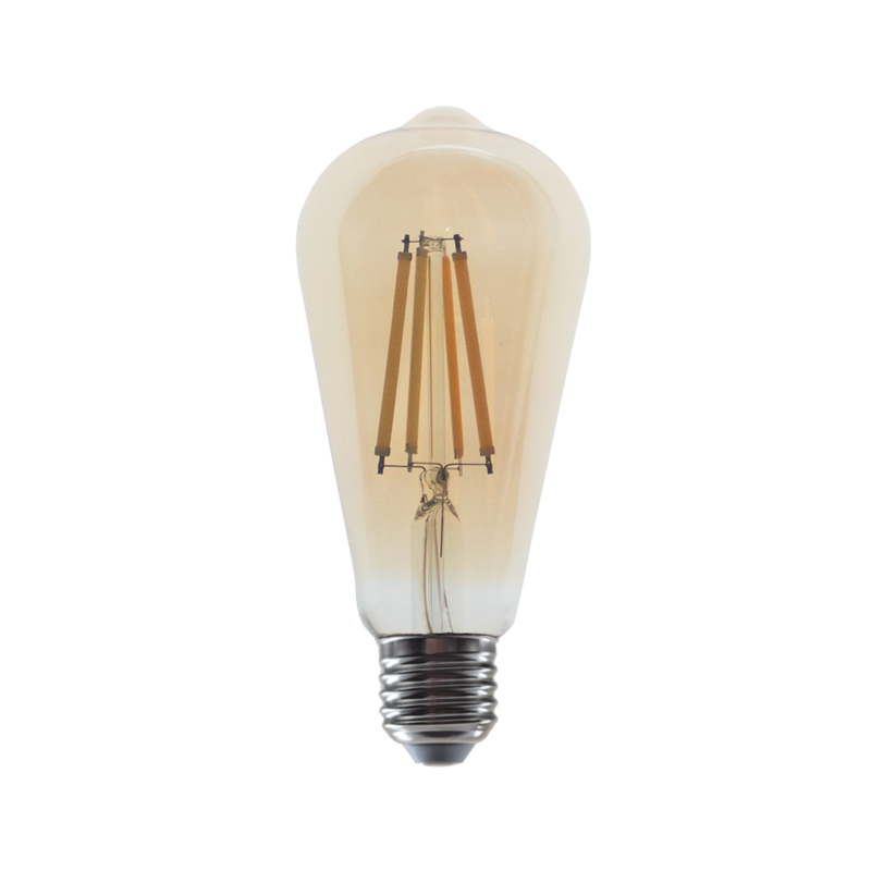 LED FILAMENT E27 ST64  AMBER 10W 2700K 230V AC 1160LM RA80 CONDI10WWAM