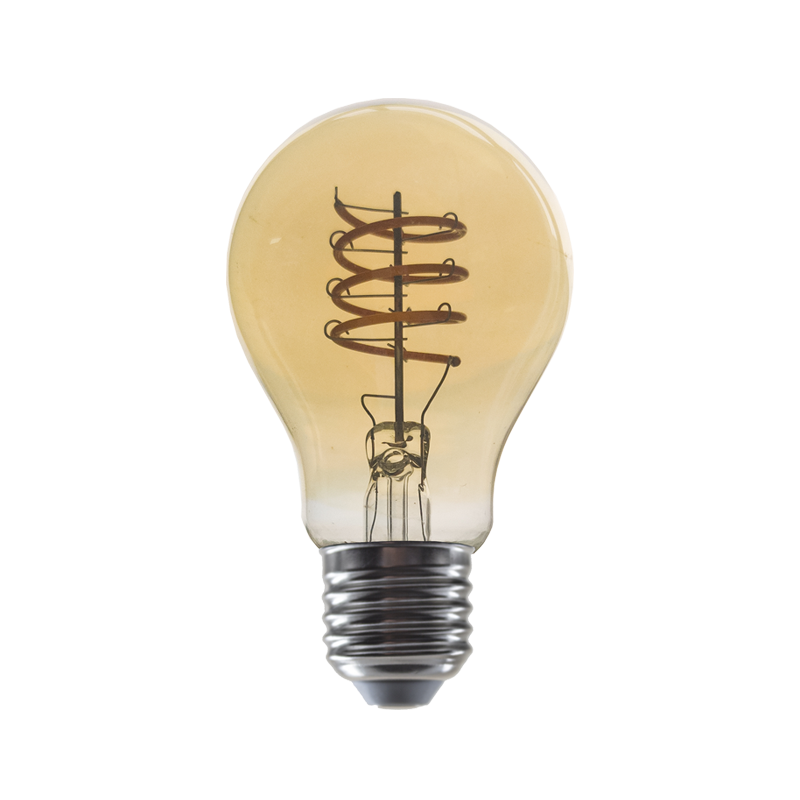 LED FILAMENT E27 DIM A60 AMBER SPIRAL 4W 1800K 230V AC 270LM RA80 ELIOR4WWSDIMAM