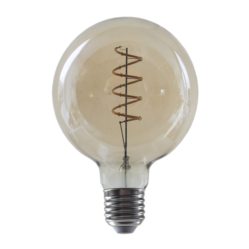 LED FILAMENT E27 DIM G95 AMBER SPIRAL 4W 1800K 230V AC 270LM RA80 PALA954WWSDIMAM