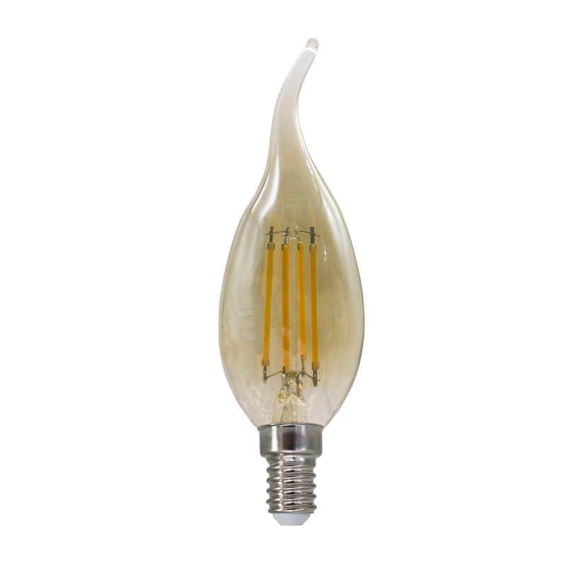 LED FILAMENT E14 STEP-DIM C35 AMBER WITH TIP 4W 2700K 230V AC 500LM RA80 FLAM4WWTIPAMSD