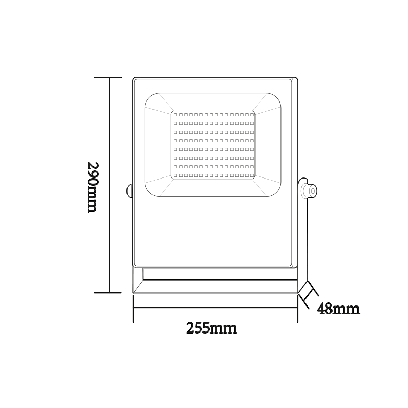 BLACK LED SMD FLOOD LUMINAIRE IP66 100W RGBW 230V Q100RGBW