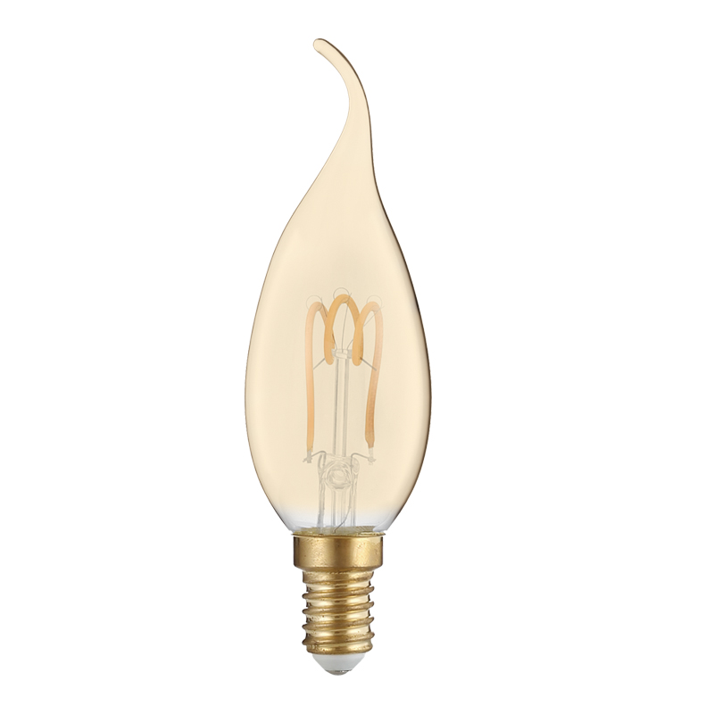 LED E14 CANDLE TIP AMBER 3W 2700K 230V AC 300° 200LM RA80 DECO3SWWTIPAM