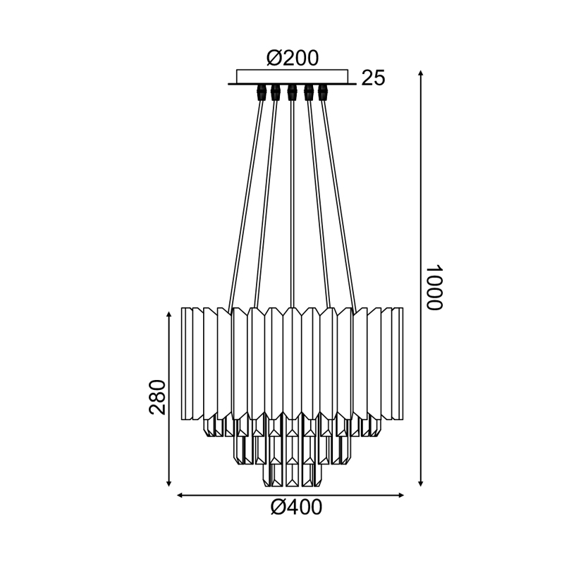 ^PENDANT LUMINAIRE 5XE14 CRYSTAL + BRASS METALLIC D40XH100CM EMPIRE EG6175P41CG ^PENDANT LUMINAIRE 5XE14 CRYSTAL + BRASS METALLIC D40XH100CM EMPIRE EG6175P41CG