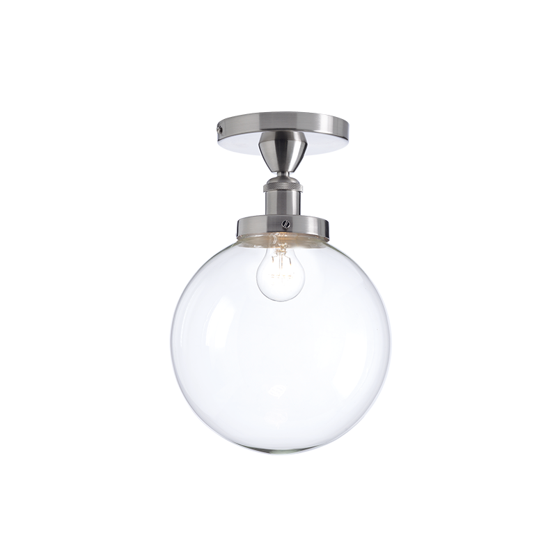 ^PHASING OUT CEILING L/F 1ΧΕ27 ΝΙCKEL METAL+GLASS Φ25ΧΗ38CM TARO OD90151CN