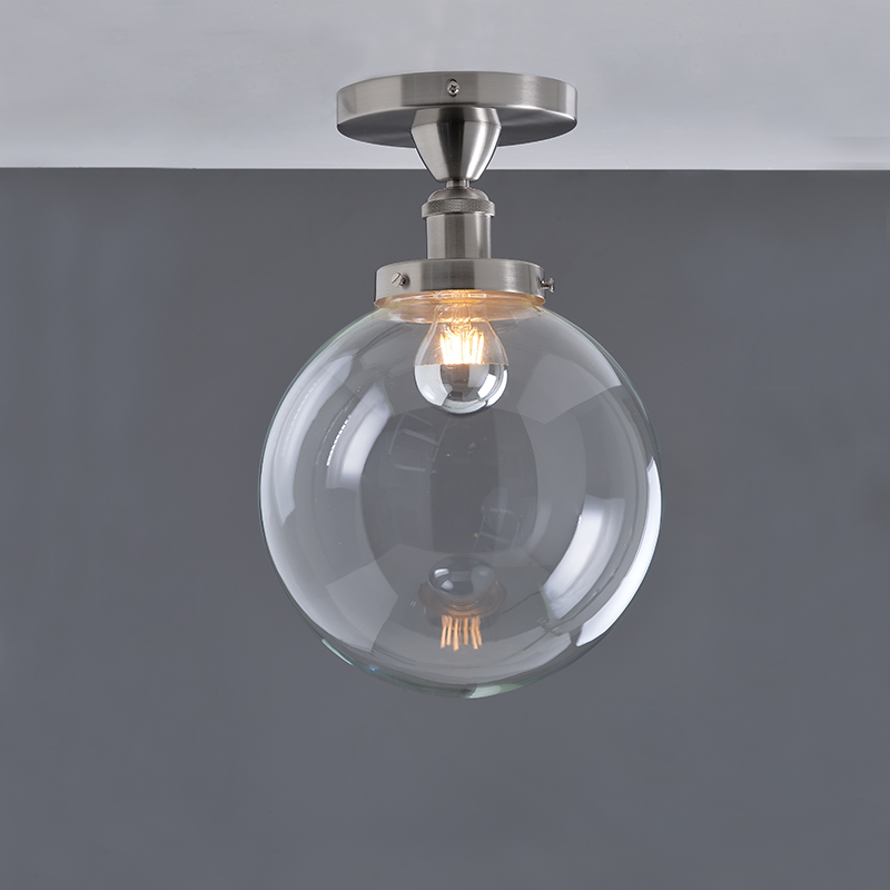 ^PHASING OUT CEILING L/F 1ΧΕ27 ΝΙCKEL METAL+GLASS Φ25ΧΗ38CM TARO OD90151CN