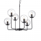 ^PHASING OUT PENDANT L/F 6ΧΕ14 TRANSPARENT GLASS +METAL BLACK Φ65ΧΗ120CM DELOS OD905806PCL