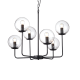 ^PHASING OUT PENDANT L/F 6ΧΕ14 TRANSPARENT GLASS +METAL BLACK Φ65ΧΗ120CM DELOS OD905806PCL