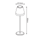 ^LED SMD TABLE BATTERY LUMINAIRE 2W 150LM 38° 3.000K DARK GREY CRI80 IP54 LG2193G-400