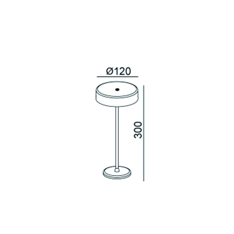 LED SMD TABLE BATTERY LUMINAIRE 3W 200LM 3.000K MATT WHITE 120° CRI80 IP54 TOUCH DIMMABLE LG3903W-300