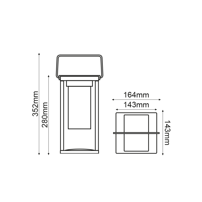 ^LED SMD TABLE BATTERY LUMINAIRE 3W 150LM 180° 3.000K DARK GREY CRI80 IP54 LG630G