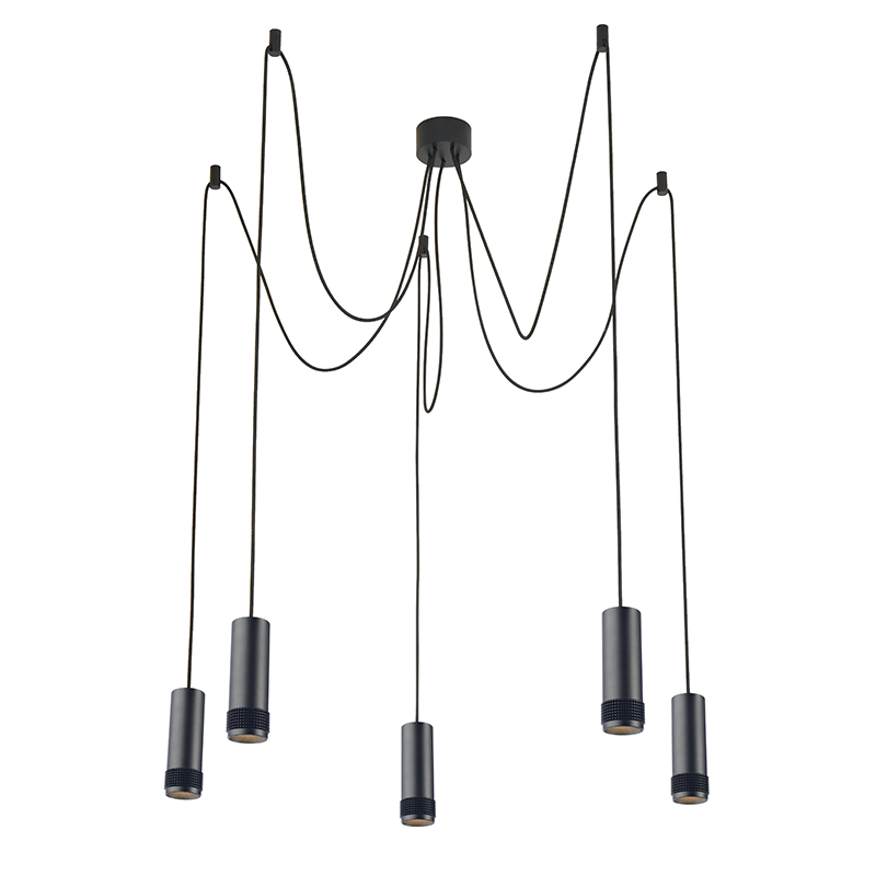 ^ PHASING OUT PENDANT LIGHTING 5ΧGU10 BLACK ALUMINUM D35XH200CM MEGATRON2 YL11P518BK