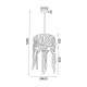 ^PENDANT LIGHTING 1ΧΕ27 THASSOS ECRU MACRAME WOOL D40XH165CM TF20221P