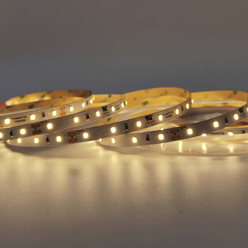 ^LED SMD STRIP 24V DC 7.2W/M 3000K 800LM/M IP20 8MM CRI80 OSRAM 2835 60LEDS/M 3SDCM 5M REEL 5YRS 24728030