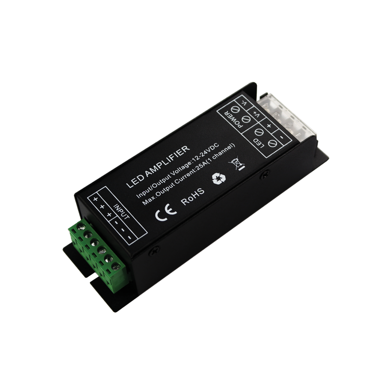 AMPLIFIER LED SINGLE COLOR 25A 300W/12V 600W/24V IP20 AMF4 AMPLIFIER LED SINGLE COLOR 25A 300W/12V 600W/24V IP20 AMF4