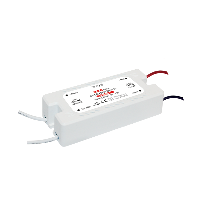 ^MINI PLASTIC CV LED DRIVER 24W 230V AC-12V DC 2A IP20 WITH CABLES MP24CV12