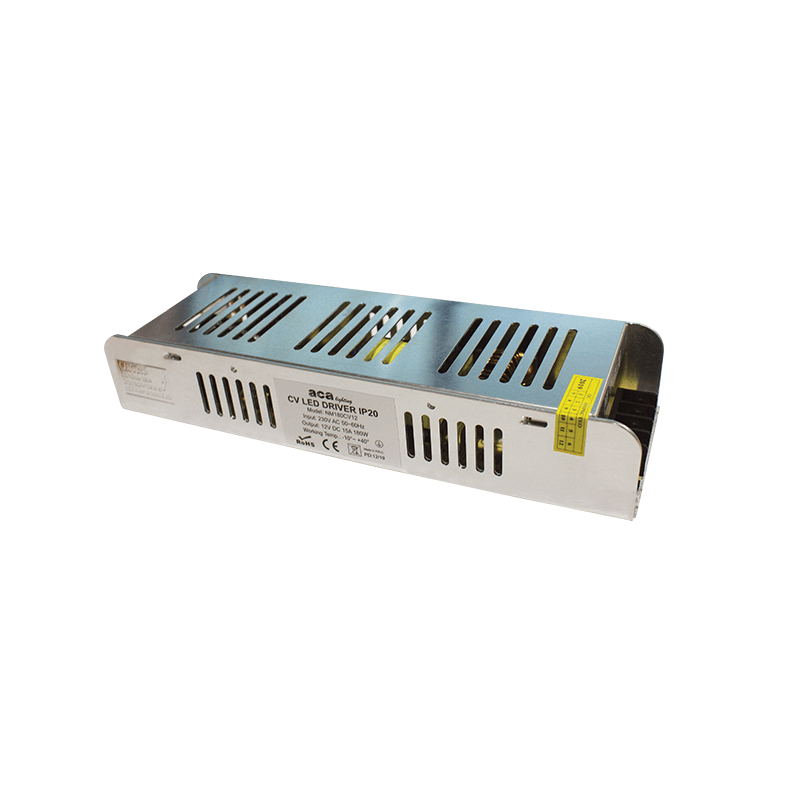 ^METAL CV LED DRIVER 180W 230V AC-12V DC 15A IP20 WITH TERMINAL NM180CV12