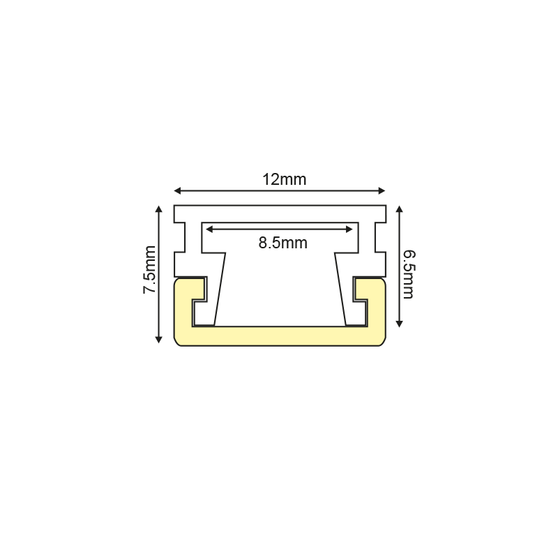 BRAEL ALUMINUM PROFILE P127 WITH OPAL PC DIFFUSER 2m/pc P127