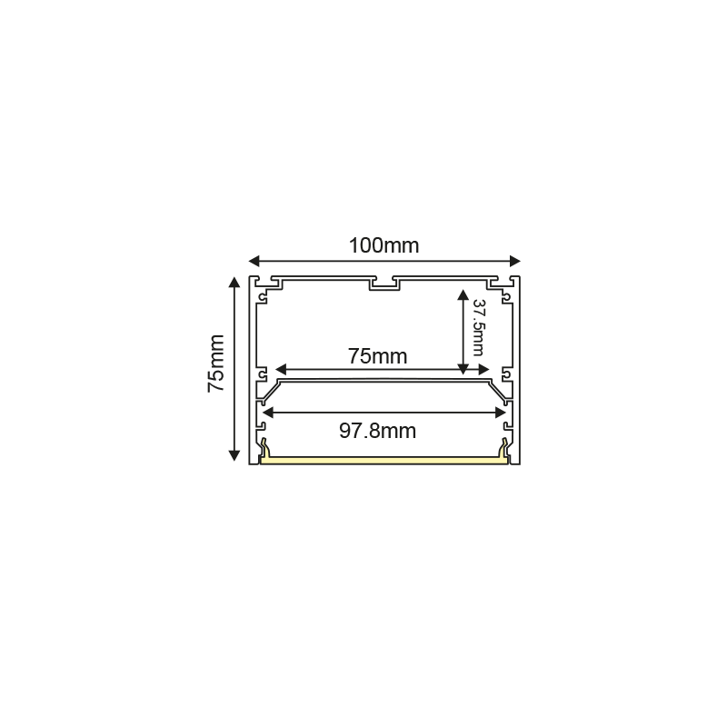 INIGO ALUMINUM PROFILE WITH OPAL COVER 3m/pc P224