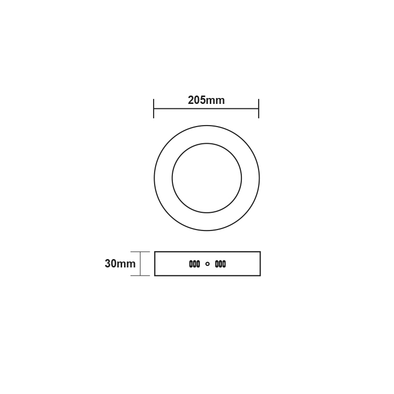 LED SLIM PANEL WHITE ROUND CEIL.18W 3000K 1650Lm Φ209 230V AC Ra80 ARCA1830RW LED SLIM PANEL WHITE ROUND CEIL.18W 3000K 1650Lm Φ209 230V AC Ra80 ARCA1830RW