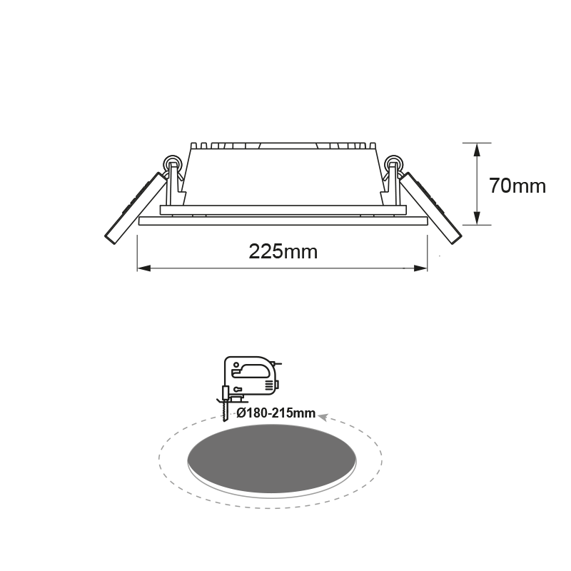 LED COB RECESSED LUMINAIRE PARO 40W 4000K 3.200Lm 90° 230V RA>80 PARO4040