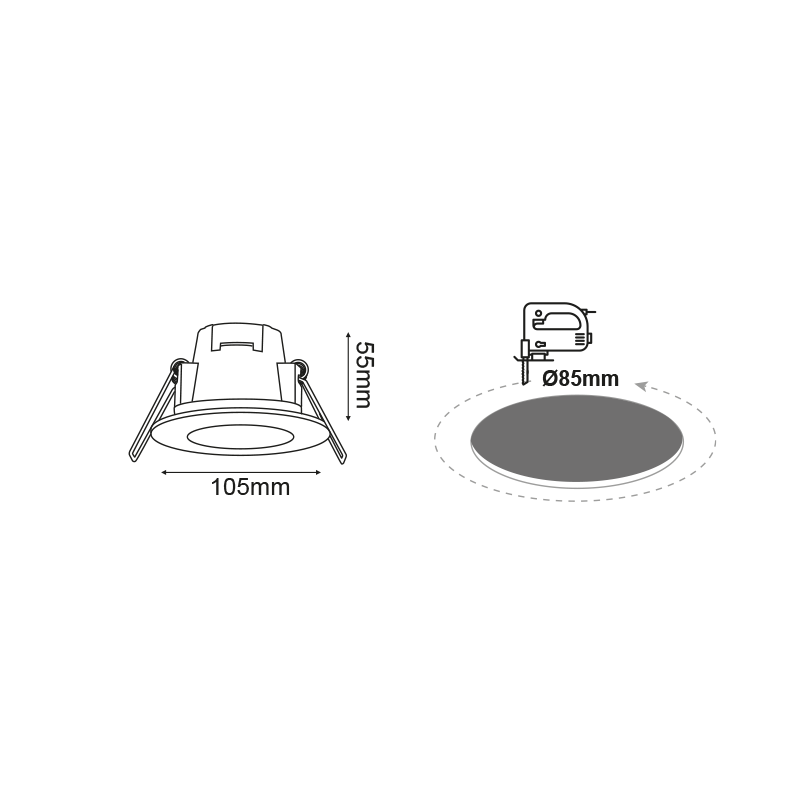 LED SPOT IP65 WHITE ROUND 8W 6.000K 230V AC 670Lm 120° Ra80 VERA860RW
