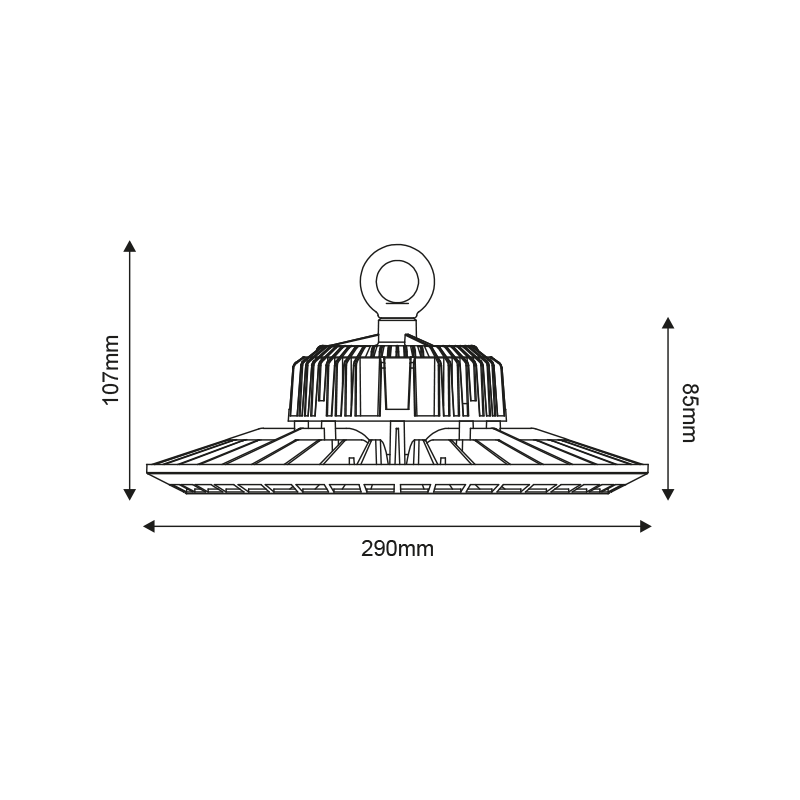 ^LED HIGH BAY BHIGH DIM1-10 100W 17.000LM 5000K 90° 230V AC IP66 Ra>80 50.000HRS BHIGH10050