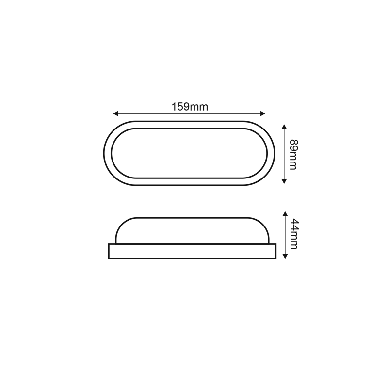 LED PC BLACK WALL LUMINAIRE 230V AC IP65 10W 900lm 3000K 110° Ra80 DORA1030B