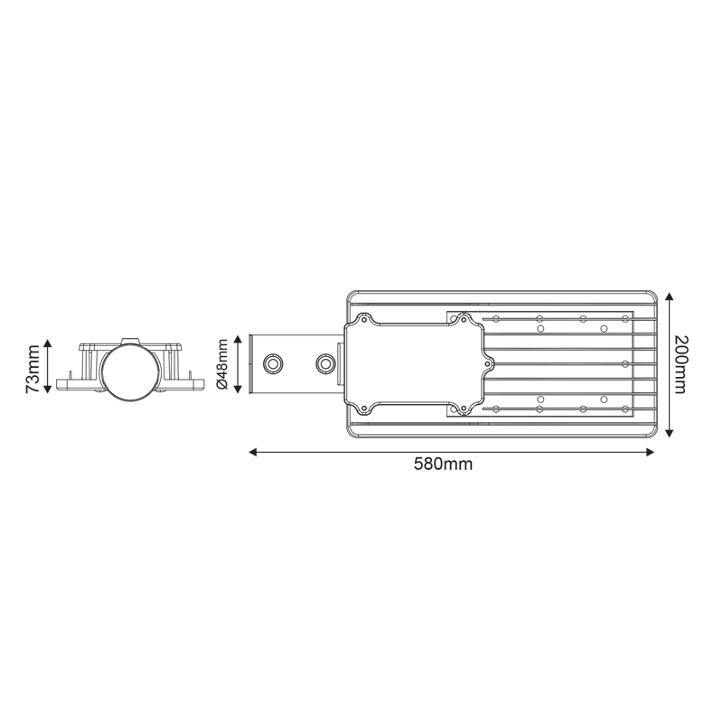 LED STREET LUMINAIRE 150W 15000LM 4000K 120X50˚ CLASS I 230V AC IP66 NOLA15040N