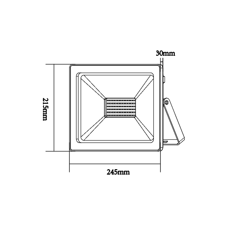 BLACK LED SMD FLOOD LUMINAIRE IP66 100W 6000K 9000Lm 230V RA80 Q10060