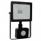 BLACK SENSOR LED SMD FLOOD LUMINAIRE IP66 10W 3000K 800Lm 230V RA80 Q1030S