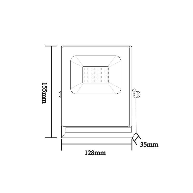 BLACK LED SMD FLOOD LUMINAIRE IP66 10W RGBW 230V Q10RGBW