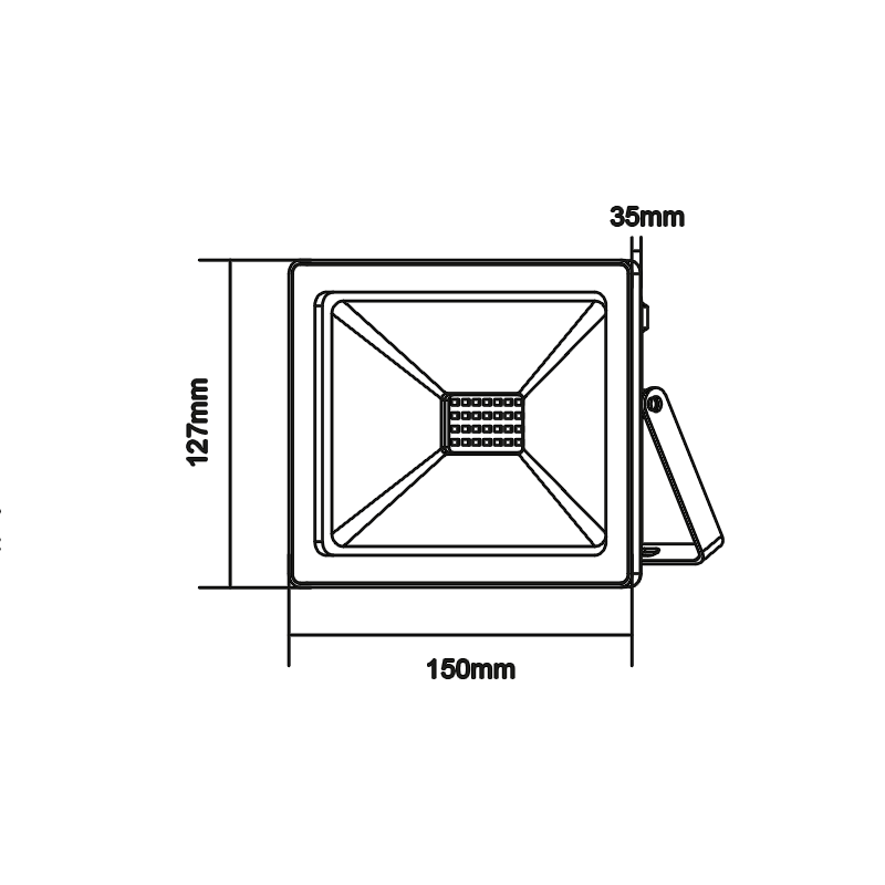 BLACK LED SMD FLOOD LUMINAIRE IP66 20W 6000K 1760Lm 12-24V DC RA80 Q2060DC