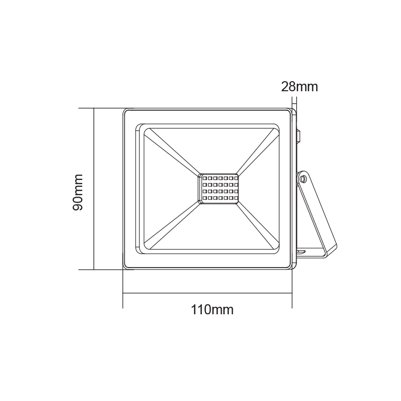 BLACK LED SMD FLOOD LUMINAIRE IP66 20W GREEN 230V Q20G