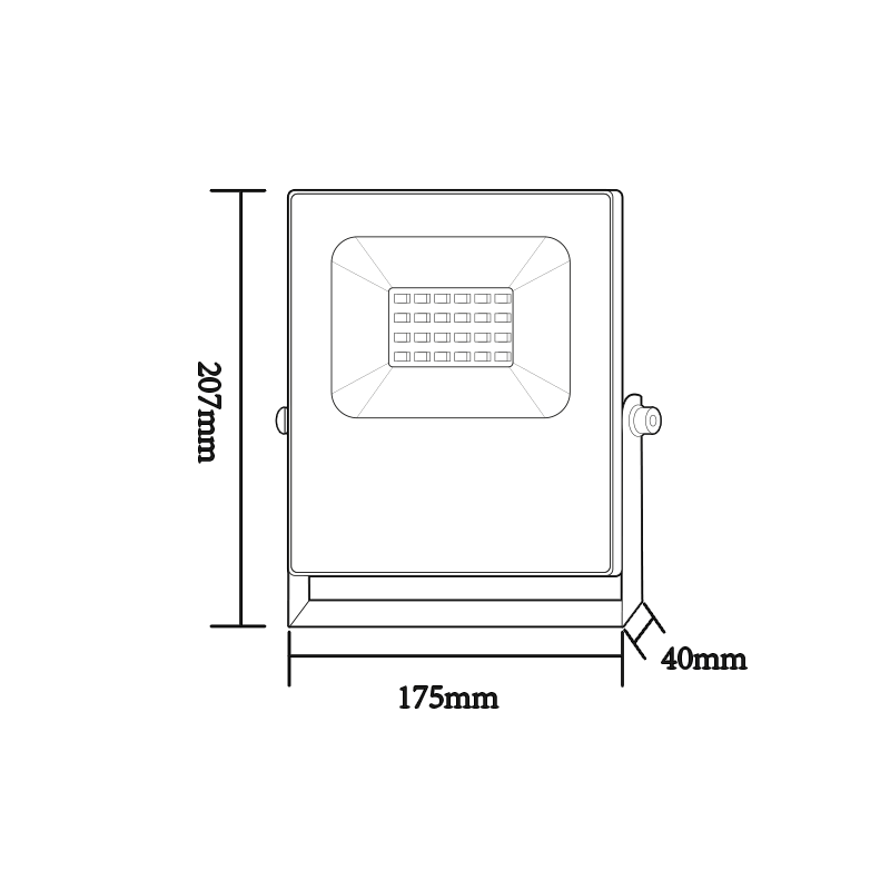 BLACK LED SMD FLOOD LUMINAIRE IP66 20W RGBW 230V Q20RGBW