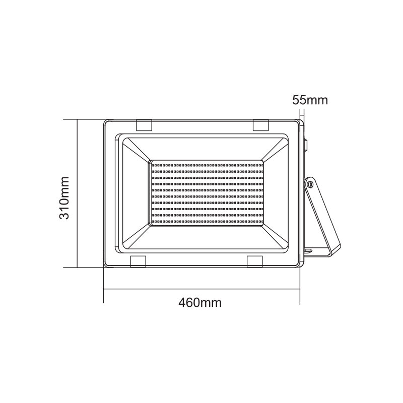 BLACK LED SMD FLOOD LUMINAIRE IP66 300W 3000K 24100Lm 230V RA80 Q30030