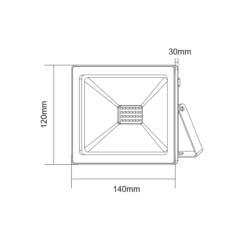 BLACK LED SMD FLOOD LUMINAIRE IP66 30W GREEN 230V Q30G