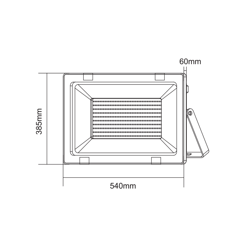 BLACK LED SMD FLOOD LUMINAIRE IP66 400W 4000K 33300Lm 230V RA80 Q40040