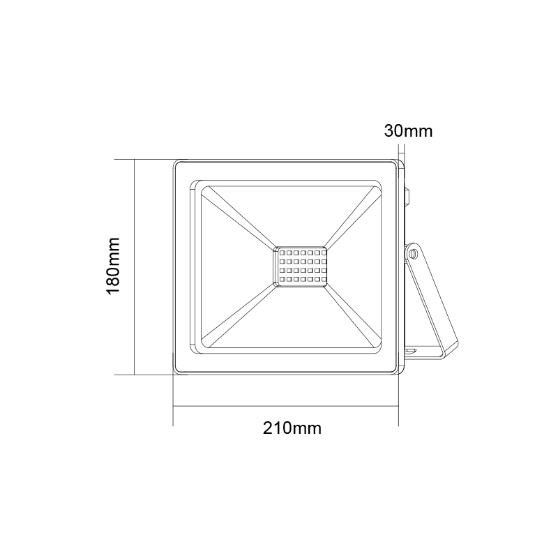 BLACK LED SMD FLOOD LUMINAIRE IP66 70W 4000K 6250Lm 230V RA80 Q7040