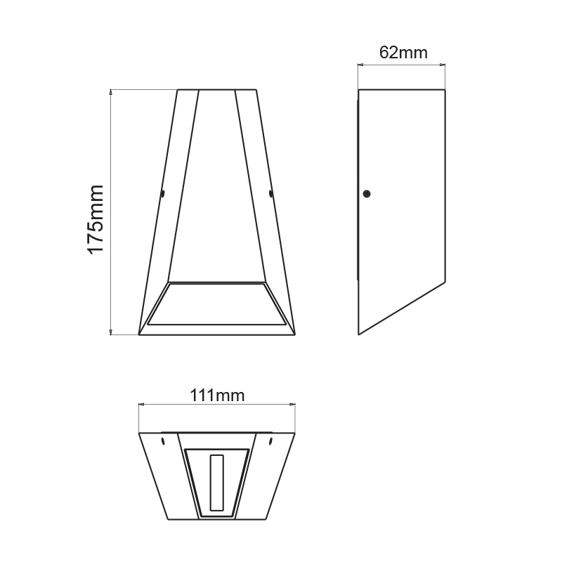 ^LED COB WALL LUMINAIRE 6W 425LM  30° & 120°  230VAC 3.000K DARK GREY CRI80 IP54 30.000HRS LG0187G