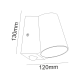 ^LED COB WALL SENSOR LUMINAIRE 6W 400LM 100° 230V AC 3.000K DARK GREY CRI80 IP54 30.000HRS LG0509GPIR
