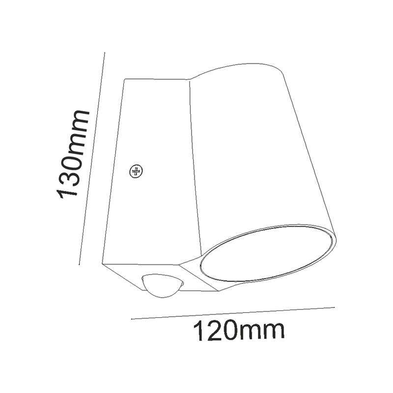 ^LED COB WALL SENSOR LUMINAIRE 6W 400LM 100° 230V AC 3.000K DARK GREY CRI80 IP54 30.000HRS LG0509GPIR