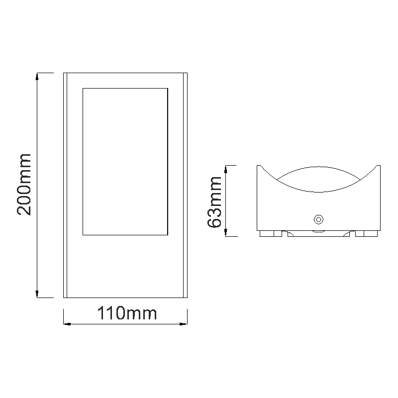 ^LED SMD WALL LUMINAIRE 7W 350LM 170° 230V AC 3.000K DARK GREY CRI80 IP54 30.000HRS LG0514G