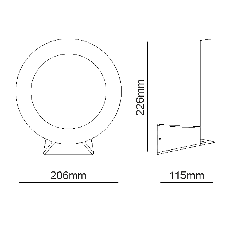 ^LED SMD WALL LUMINAIRE 8W 220LM 110° 230V AC 3.000K DARK GREY CRI80 IP54 30.000HRS LG0901G