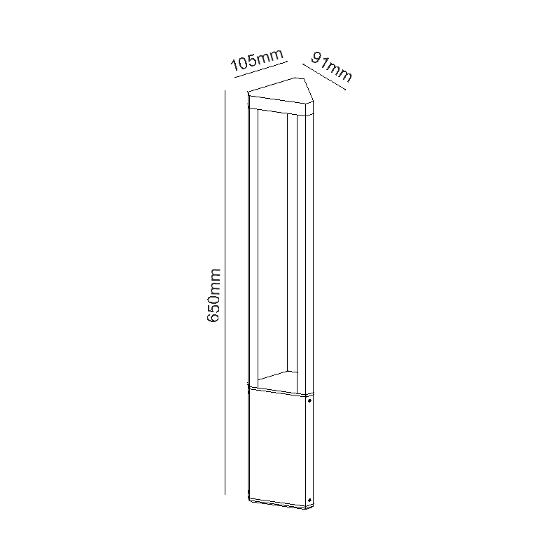 ^LED HP POST LUMINAIRE 8W 420LM 45° 230V AC 3.000K DARK GREY CRI80 IP65 30.000HRS LG1223G-650